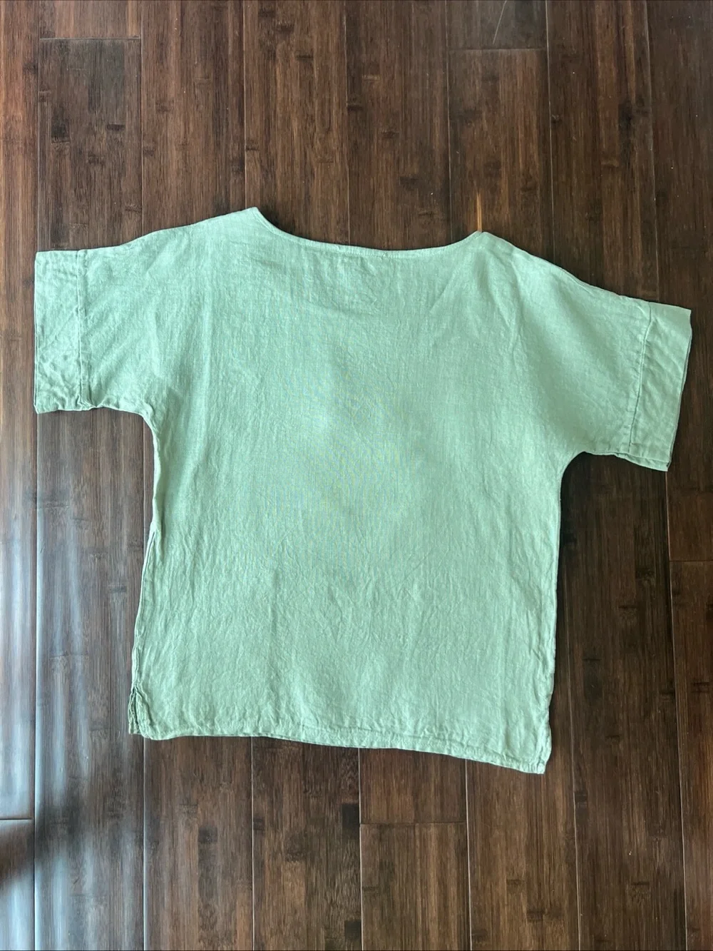 Francesca Bettini Womens Linen Top Small Pocket Boxy Italian Lagenlook Casual - Picture 5 of 7